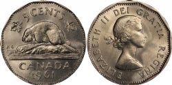 5-CENT -  1961 5-CENT -  1961 CANADIAN COINS