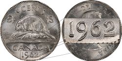 5-CENT -  1962 5-CENT DOUBLE DATE -  1962 CANADIAN COINS