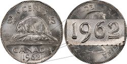 5-CENT -  1962 5-CENT DOUBLE DATE (MS-64) -  1962 CANADIAN COINS