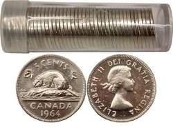 5-CENT -  1964 5-CENT - 40 COINS PACK (BU) -  1964 CANADIAN COINS