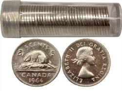 5-CENT -  1964 5-CENT - 40 COINS PACK (PL) -  1964 CANADIAN COINS
