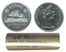 5-CENT -  1968 5-CENT ORIGINAL ROLL -  1968 CANADIAN COINS
