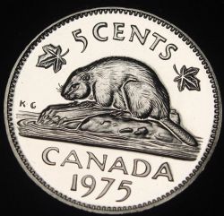 5-CENT -  1975 5-CENT (PL) -  PIÈCES DU CANADA 1975