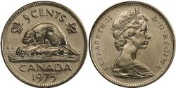 5-CENT -  1975 5-CENT (PL) -  PIÈCES DU CANADA 1975