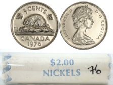 5-CENT -  1976 5-CENT ORIGINAL ROLL -  1976 CANADIAN COINS