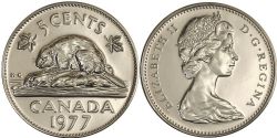 5-CENT -  1977 5-CENT HIGH-7 & DOUBLE 7 -  1977 CANADIAN COINS