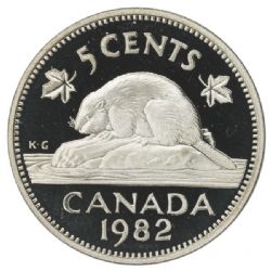 5-CENT -  1982 5-CENT (PR) -  1982 CANADIAN COINS