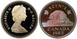 5-CENT -  1982 5-CENT (PR) -  1982 CANADIAN COINS