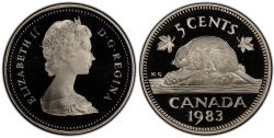 5-CENT -  1983 5-CENT (PR) -  1983 CANADIAN COINS