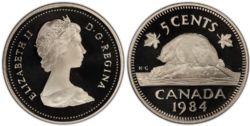 5-CENT -  1984 5-CENT (PR) -  1984 CANADIAN COINS