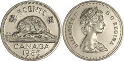 5-CENT -  1985 5-CENT -  1985 CANADIAN COINS