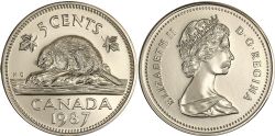 5-CENT -  1987 5-CENT -  1987 CANADIAN COINS