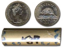 5-CENT -  1987 5-CENT ORIGINAL ROLL -  1987 CANADIAN COINS