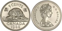 5-CENT -  1988 5-CENT -  1988 CANADIAN COINS