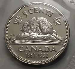 5-CENT -  1992 5-CENT (PL) -  1992 CANADIAN COINS