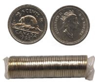 5-CENT -  1993 5-CENT ORIGINAL ROLL -  1993 CANADIAN COINS