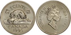 5-CENT -  1995 5-CENT (PL) -  1995 CANADIAN COINS