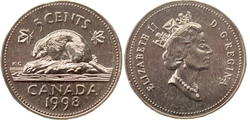 5-CENT -  1998 5-CENT - PROOF-LIKE (PL) -  1998 CANADIAN COINS
