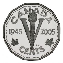 5-CENT -  2005 5-CENT - 60TH ANNIVERSARY OF THE EUROPE VICTORY (VE DAY) (PR) -  2005 CANADIAN COINS