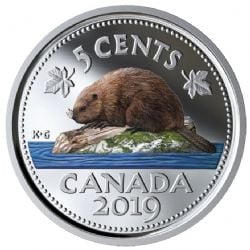 5-CENT -  2019 5-CENT - COLOURISED CLASSIC (PR) -  PIÈCES DU CANADA 2019