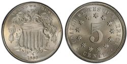 5 CENTS -  1869 5-CENTS (VG) -  1869 UNITED STATES COINS