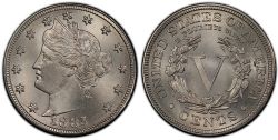 5 CENTS -  1885 5-CENTS -  1885 UNITED STATES COINS