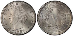 5 CENTS -  1889 5-CENTS -  1889 UNITED STATES COINS