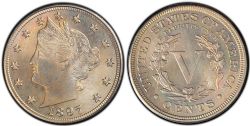 5 CENTS -  1897 5-CENTS -  1897 UNITED STATES COINS