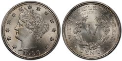 5 CENTS -  1900 5-CENTS -  1900 UNITED STATES COINS