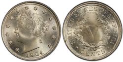5 CENTS -  1904 5-CENTS -  1904 UNITED STATES COINS