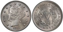 5 CENTS -  1910 5-CENTS -  1910 UNITED STATES COINS