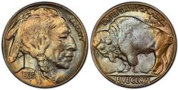 5 CENTS -  1935 5-CENTS, DOUBLED DIE OBVERSE -  1935 UNITED STATES COINS