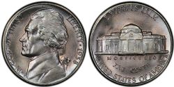 5 CENTS -  1938 5-CENTS, JEFFERSON -  1938 UNITED STATES COINS