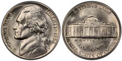 5 CENTS -  1952D 5-CENTS -  1952 UNITED STATES COINS