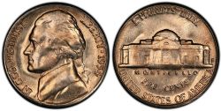 5 CENTS -  1954S 5-CENTS, S-OVER-D -  1954 UNITED STATES COINS