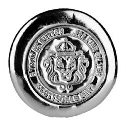 5 OUNCES FINE SILVER BUTTON - SCOTTSDALE MINT LION