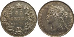 50-CENT -  1871 50-CENT H -  1871 CANADIAN COINS