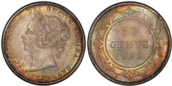 50-CENT -  1872 H 50-CENT -  1872 NEWFOUNFLAND COINS