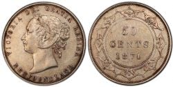 50-CENT -  1874 50-CENT -  1874 NEWFOUNFLAND COINS