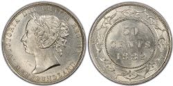 50-CENT -  1882 H 50-CENT -  1882 NEWFOUNFLAND COINS