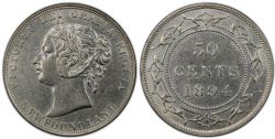 50-CENT -  1894 50-CENT (F) -  1894 NEWFOUNFLAND COINS