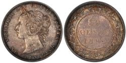 50-CENT -  1899 50-CENT NARROW-9 -  1899 NEWFOUNFLAND COINS
