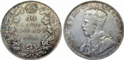 50-CENT -  1916 50-CENT (MS-63) -  1916 CANADIAN COINS