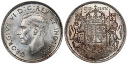 50-CENT -  1941 50-CENT WIDE DATE -  1941 CANADIAN COINS