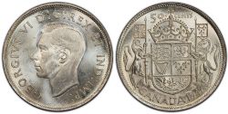 50-CENT -  1942 50-CENT NARROW DATE -  1942 CANADIAN COINS