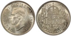 50-CENT -  1942 50-CENT WIDE DATE -  1942 CANADIAN COINS