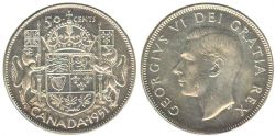 50-CENT -  1951 50-CENT DOUBLED HP -  1951 CANADIAN COINS