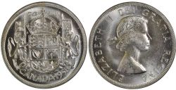 50-CENT -  1958 50-CENT DOT -  1958 CANADIAN COINS