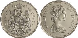 50-CENT -  1989 50-CENT -  1989 CANADIAN COINS