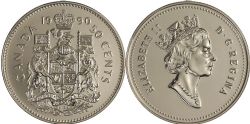 50-CENT -  1990 50-CENTS - BRILLIANT UNCIRCULATED (BU) -  1990 CANADIAN COINS